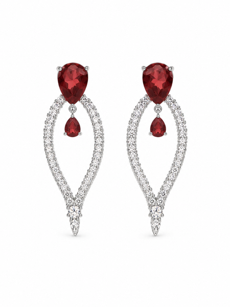 Crimson Halo Statement Earrings