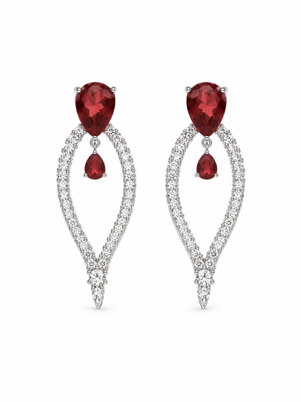 Crimson Halo Statement Earrings