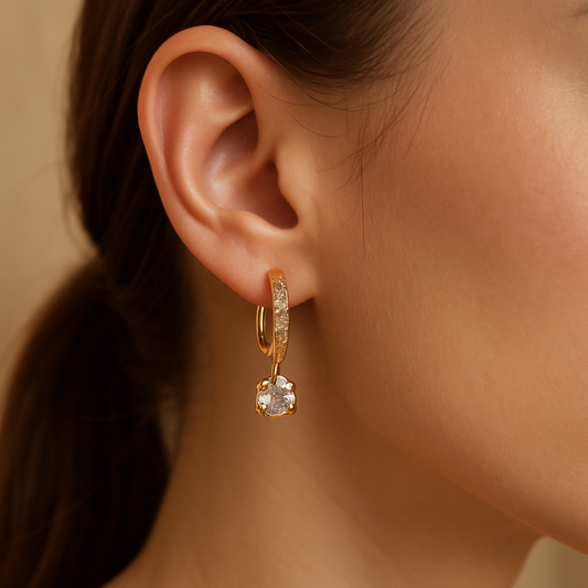 Celeste Petite Crystal Drop Hoops