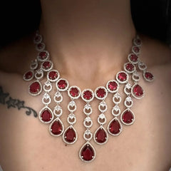 Rouge Cascade Diamond Necklace Set