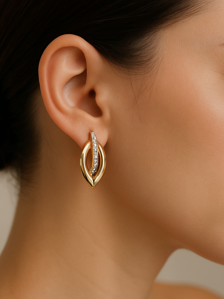Gold & Zircon Statement Earrings