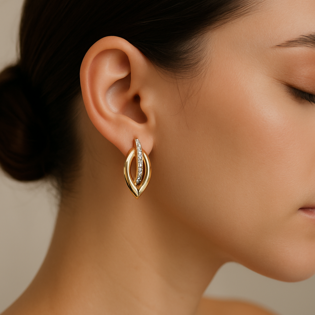 Gold & Zircon Statement Earrings