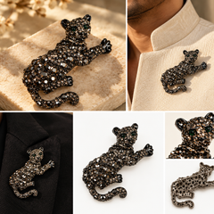 Noir Panther Brooch
