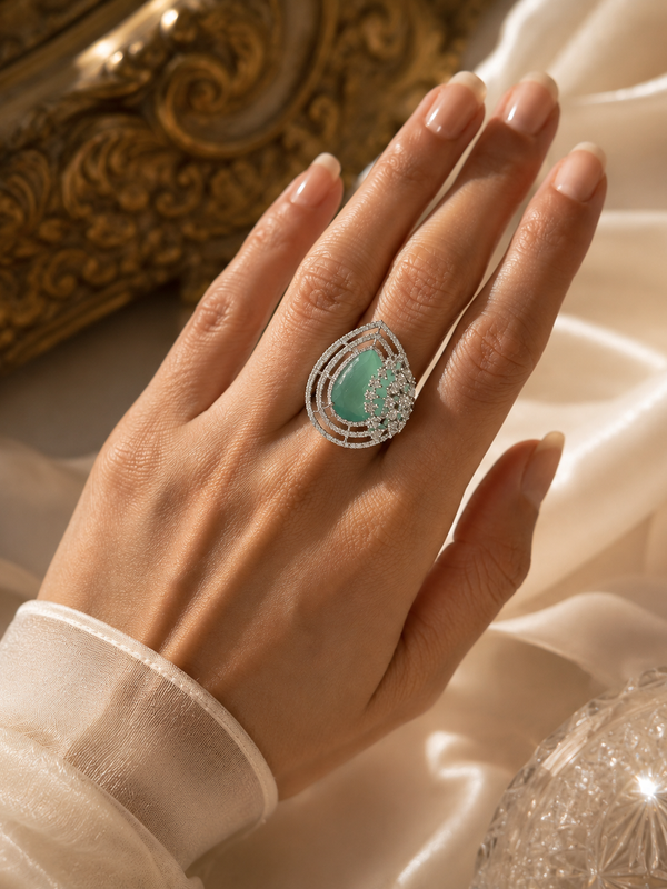 Aabshaar Mint Statement Ring
