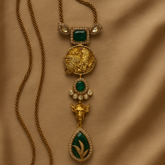 Emerald Nandi Heritage Necklace & Earrings Set