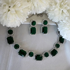 Imperial Emerald Diamond Necklace Set