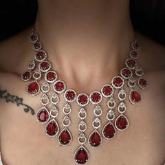 Rouge Cascade Diamond Necklace Set