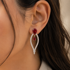 Crimson Halo Statement Earrings