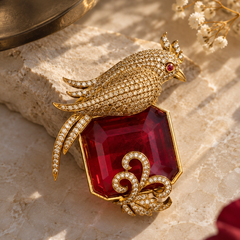 Ruhani Parrot Brooch