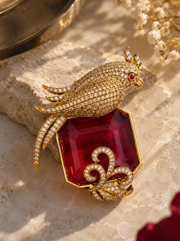Ruhani Parrot Brooch