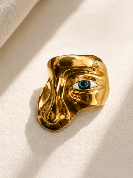 Nazar Muse Evil Eye Brooch - Gold