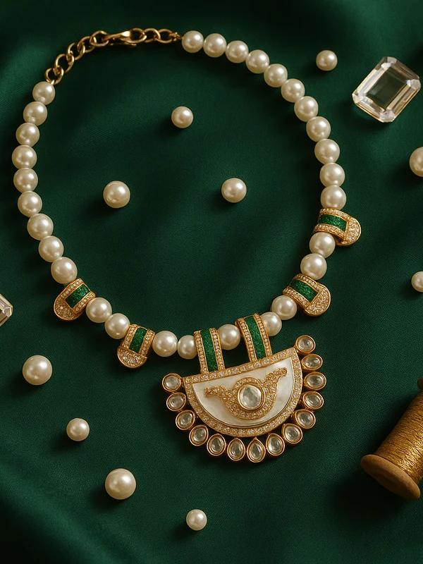 Abeer Pearl & Emerald Men’s Festive Necklace