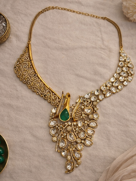 Emerald Peacock Heritage Necklace Set