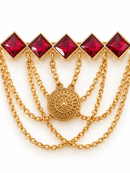 Rakt Sutra Chain Brooch