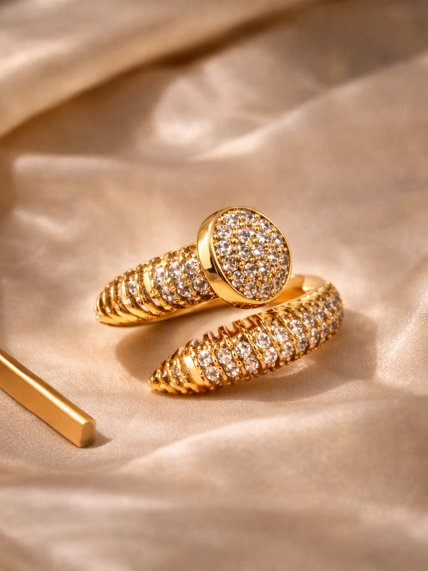 Celeste Pave Spiral Ring