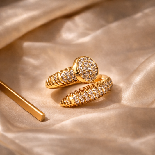 Celeste Pave Spiral Ring