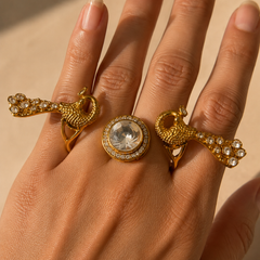 Mayura Two-Finger Statement Ring