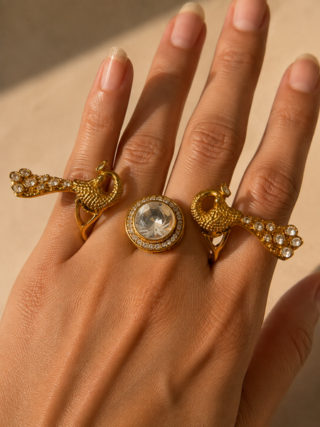 Mayura Two-Finger Statement Ring