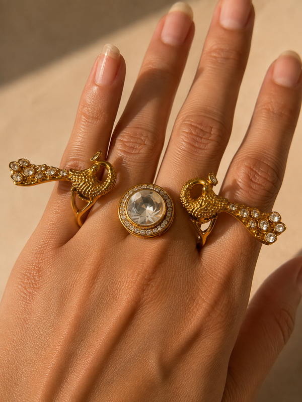 Mayura Two-Finger Statement Ring