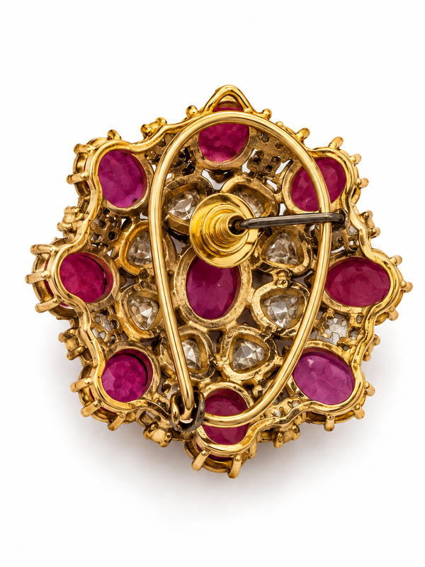 Mehr Ruby Kundan Stud Earrings