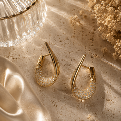 Luna Pavé Teardrop Hoops