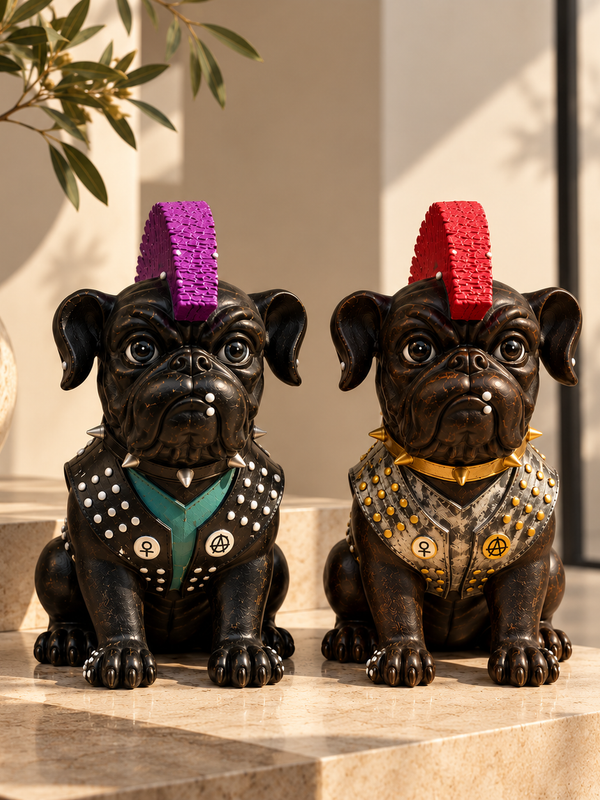 The Rebel Bulldogs – Punk Duo Sculpture Set