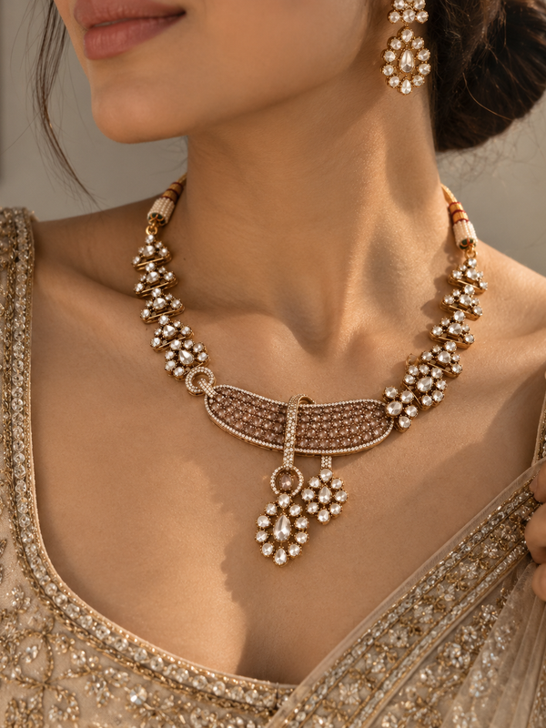 Nooré Champagne Statement Necklace Set