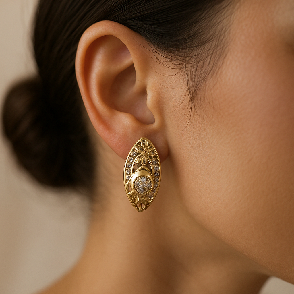 Lustre Oval Statement Stud Earrings