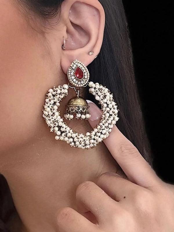 Aarohi Pearl Ember Earrings