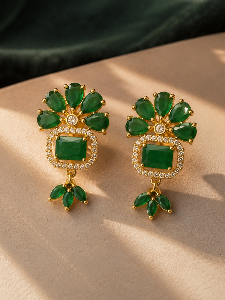 Aaranya Emerald Drop Earrings