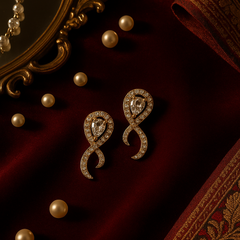 Sparkling Teardrop Loop Earrings