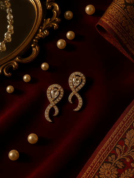 Sparkling Teardrop Loop Earrings