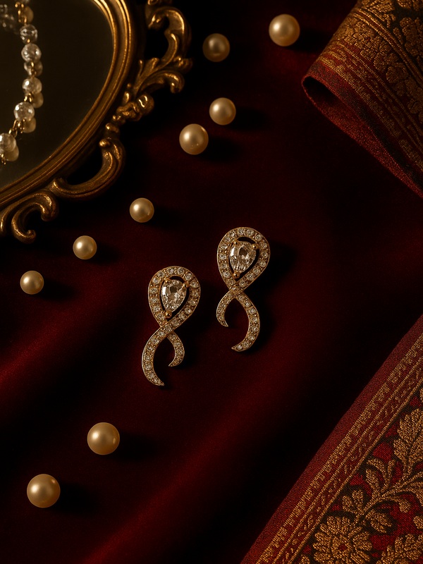 Sparkling Teardrop Loop Earrings