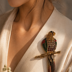 Aurelia Parrot Brooch