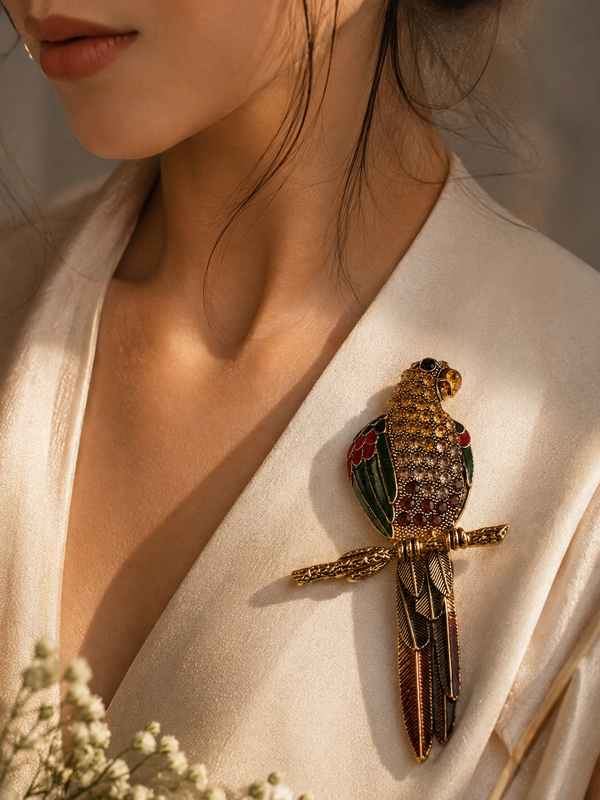 Aurelia Parrot Brooch
