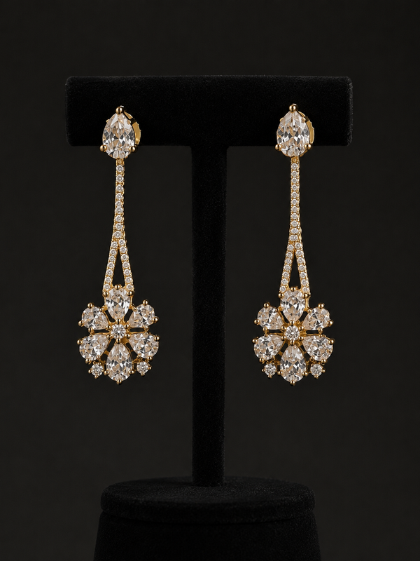 Celeste Crystal Linear Drop Earrings