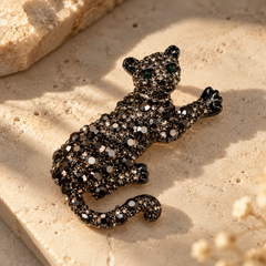 Noir Panther Brooch