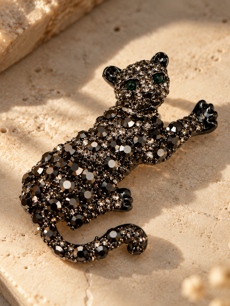 Noir Panther Brooch