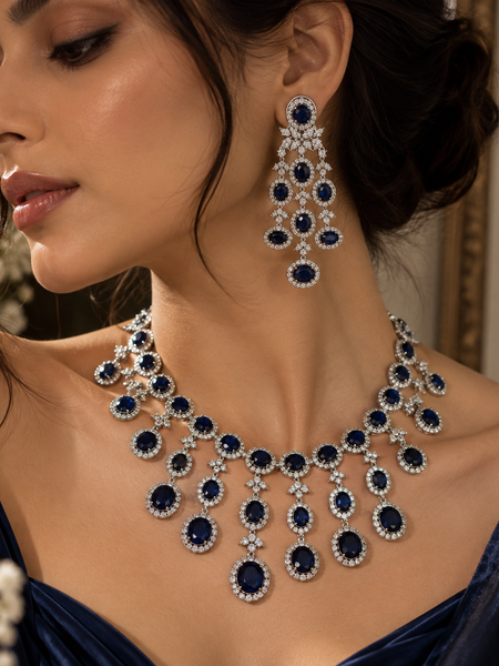 Neelam Cascade Jewellery Set
