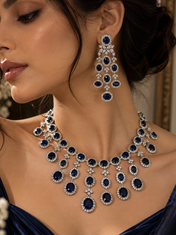 Neelam Cascade Jewellery Set