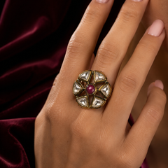 Noor Ruby Polki Ring