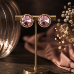 Blush Pink Halo Stud Earrings
