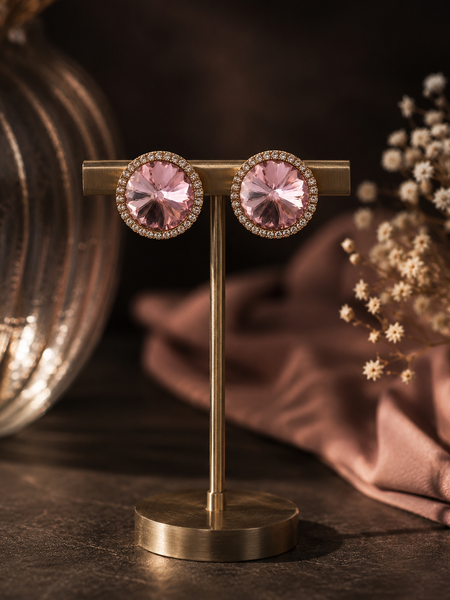 Blush Pink Halo Stud Earrings