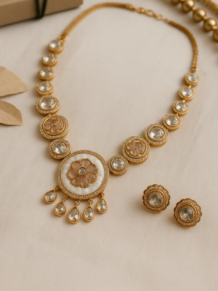 Noorjahan Polki Floral Necklace Set