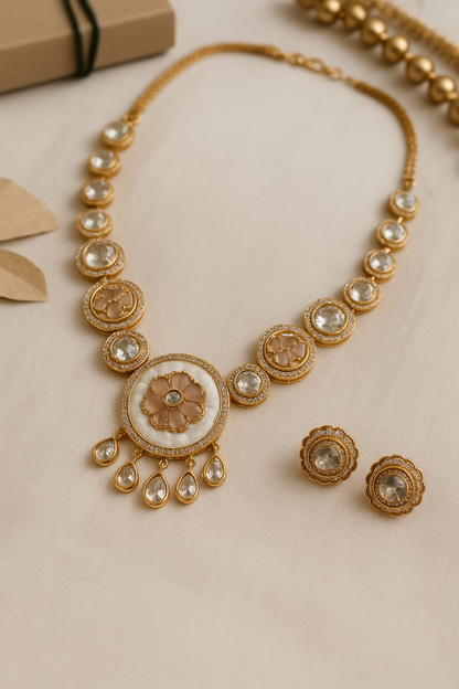 Noorjahan Polki Floral Necklace Set