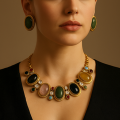 Polki Multistone Necklace Set