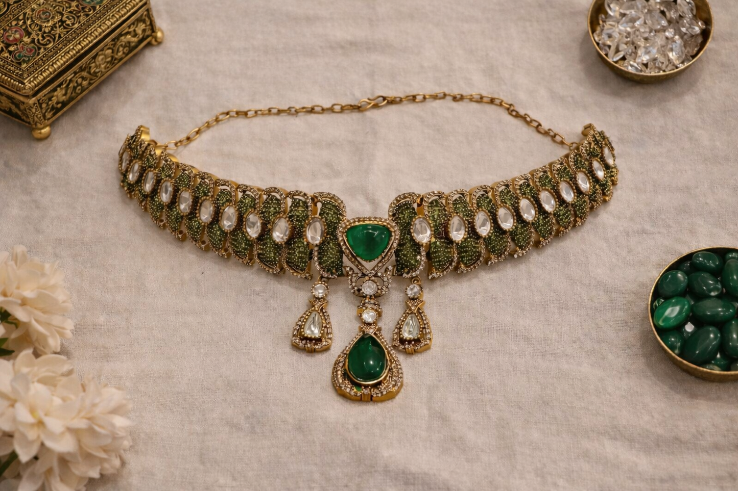 Emerald Noor Heritage Choker Set