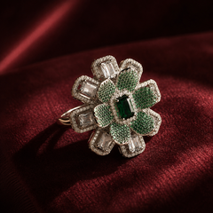Verdant Bloom Cocktail Ring