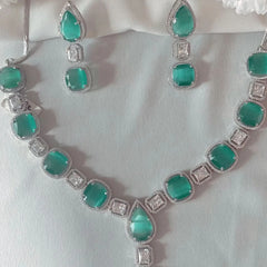 Aqua Glint Diamond Necklace Set