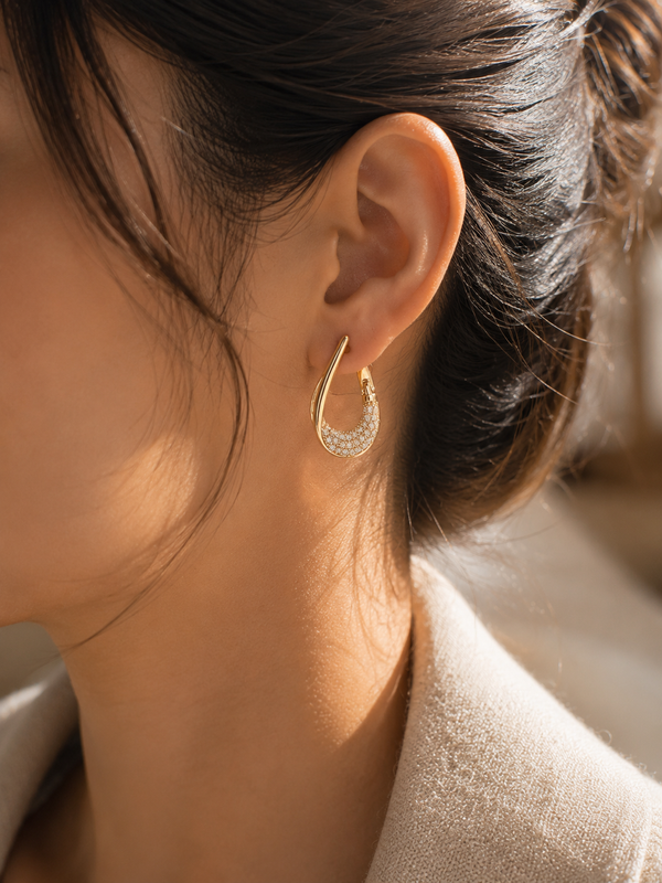 Luna Pavé Teardrop Hoops